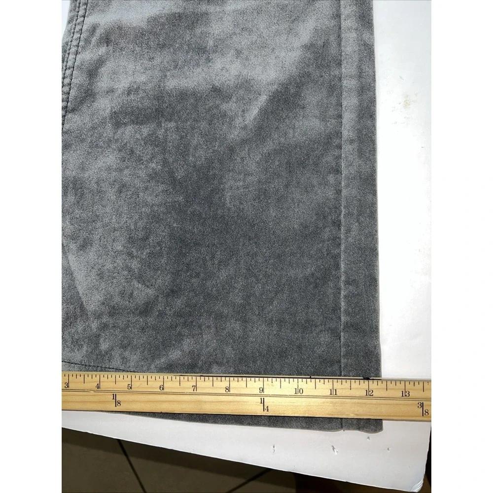 Free People Gray Velvet Bell Bottom Flare‎ Pants Front Patch Pockets Size 27